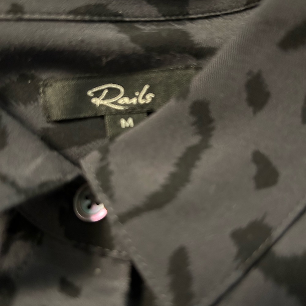 Rails Rhett Ash Cheetah Button Down Blouse - image 6